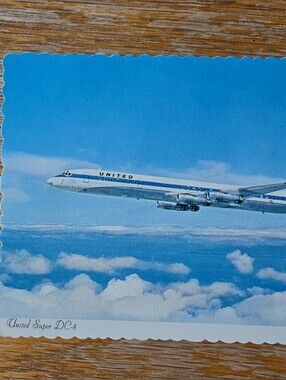 United Airlines United Super DC-8 Vintage Postcard, Unposted